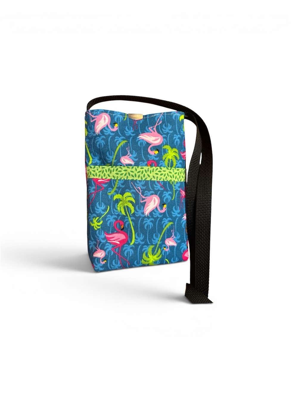 Flamingo Tropical Crossbody Phone Bag - Blue, Pink & Lime